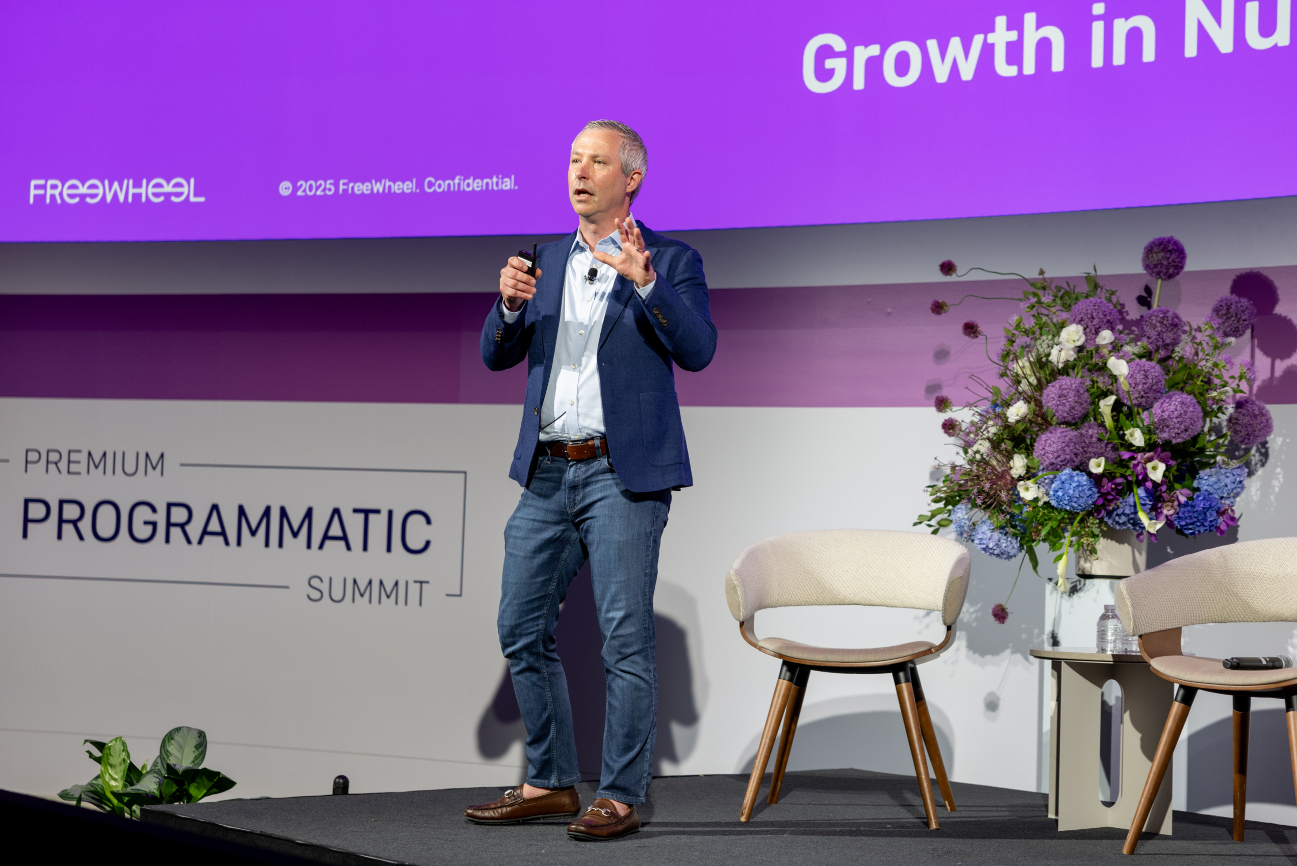 Mark McKee, EVP and General Manager of FreeWheel, speaking on stage at Premium Programmatic Summit