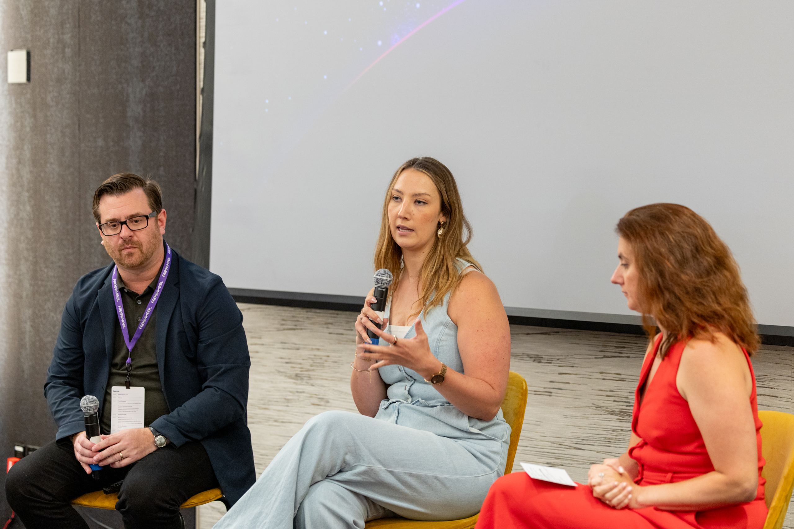 People speaking on a panel at FreeWheel's Premium Programmatic Summit