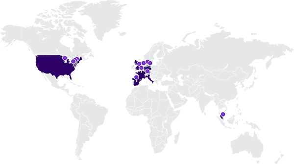 map highlighting FreeWheel locations