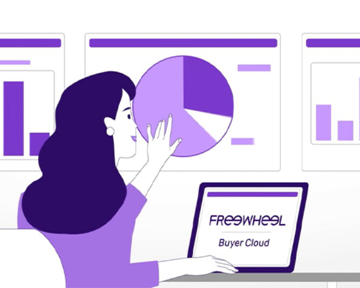 Graphic of a person using FreeWheel Buyer Cloud